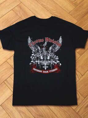 Chrome Division Infernal Rock Eternal Skull Graphic Tee Y2K Black Shirt